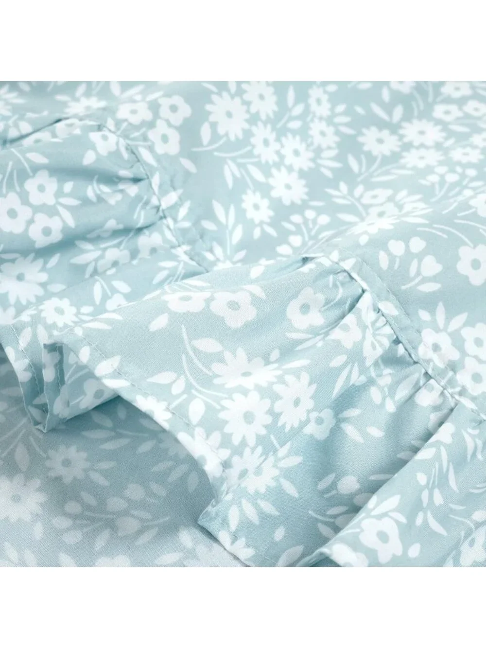 Floral Ruffle Twin XL Sheet Set - 4 Piece Neutral & White Bedding for Dorm Decor